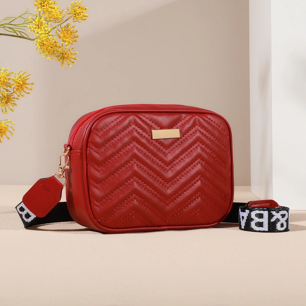 Shoulder Bag Square Quilted Detail Zipper Crossbody Bag For Women Classic All-Match Wallet