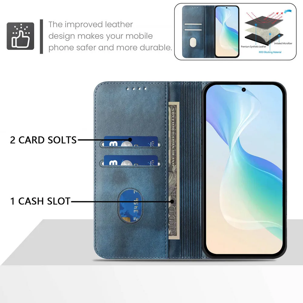 Premium RFID Leather Wallet with Magnetic Cover
