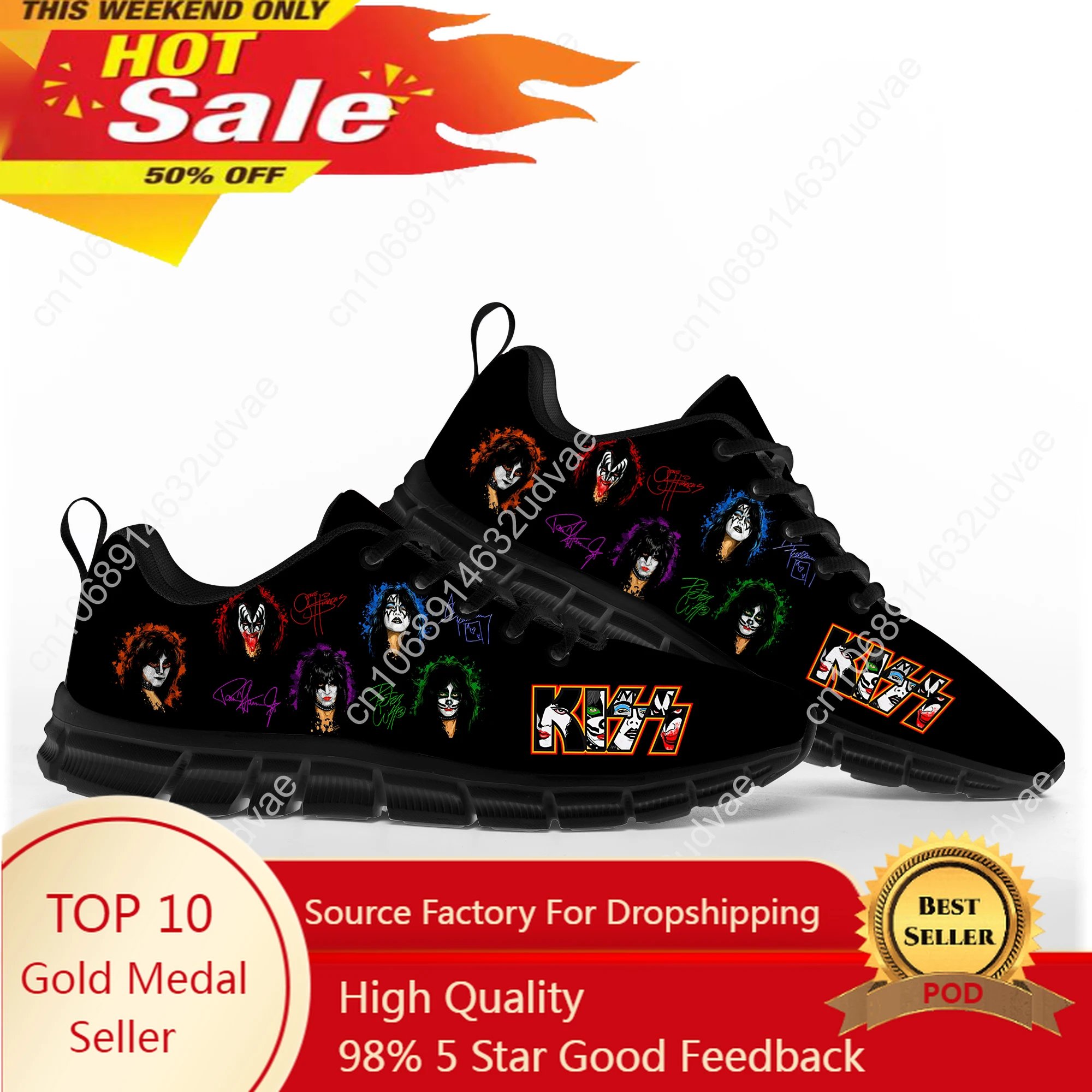 Heavy Metal Kiss Rock Band Music Sports Shoes Mens Women Teenager Kids Children Sneakers Casual Custom High Quality Couple Shoes