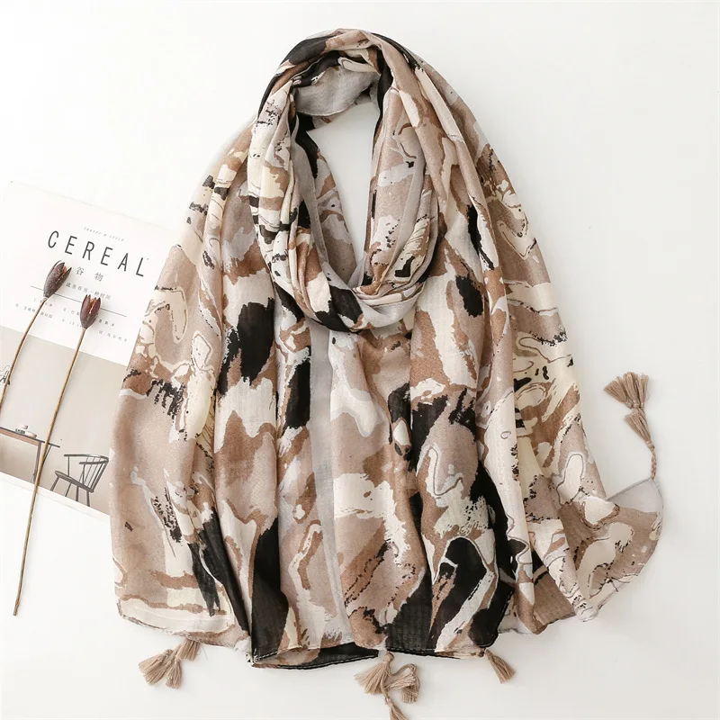 2023-new-winter-ink-painting-print-tassel-scarf-shawls-long-cotton-head-scarves-hijab-wrap-free-shipping