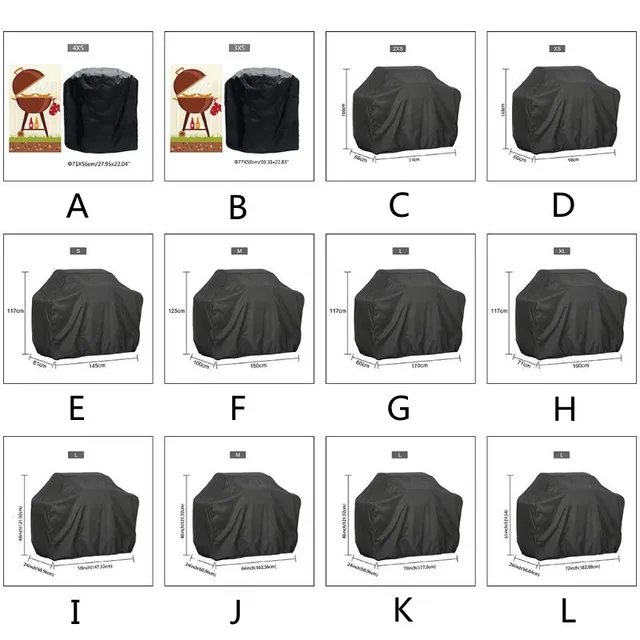 Vízálló Bbq Grill Burkolat Por, Kültéri Védő Nagy Teherbírású Charbroil Fedél Fekete Kerek Téglalap Burkolata