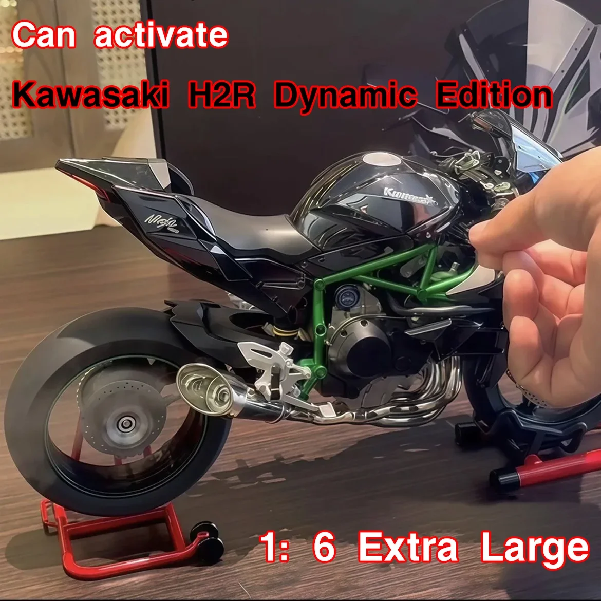 Big Size Gift Box Simulation 1:6 Kawasaki H2R Alloy Racing Motorcycle Collection Diecast Spray Motorbike Model Gift for Man Boy 4