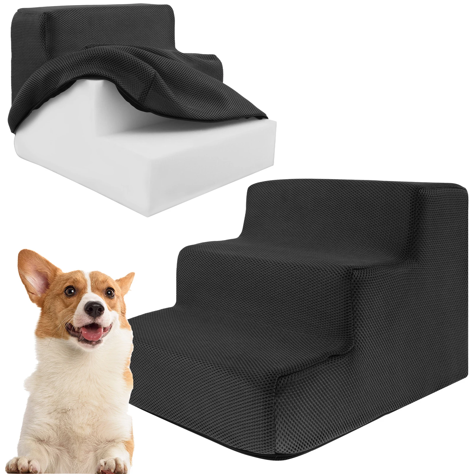Soft Foam Pet Stairs Ramp for High Bed or Couch