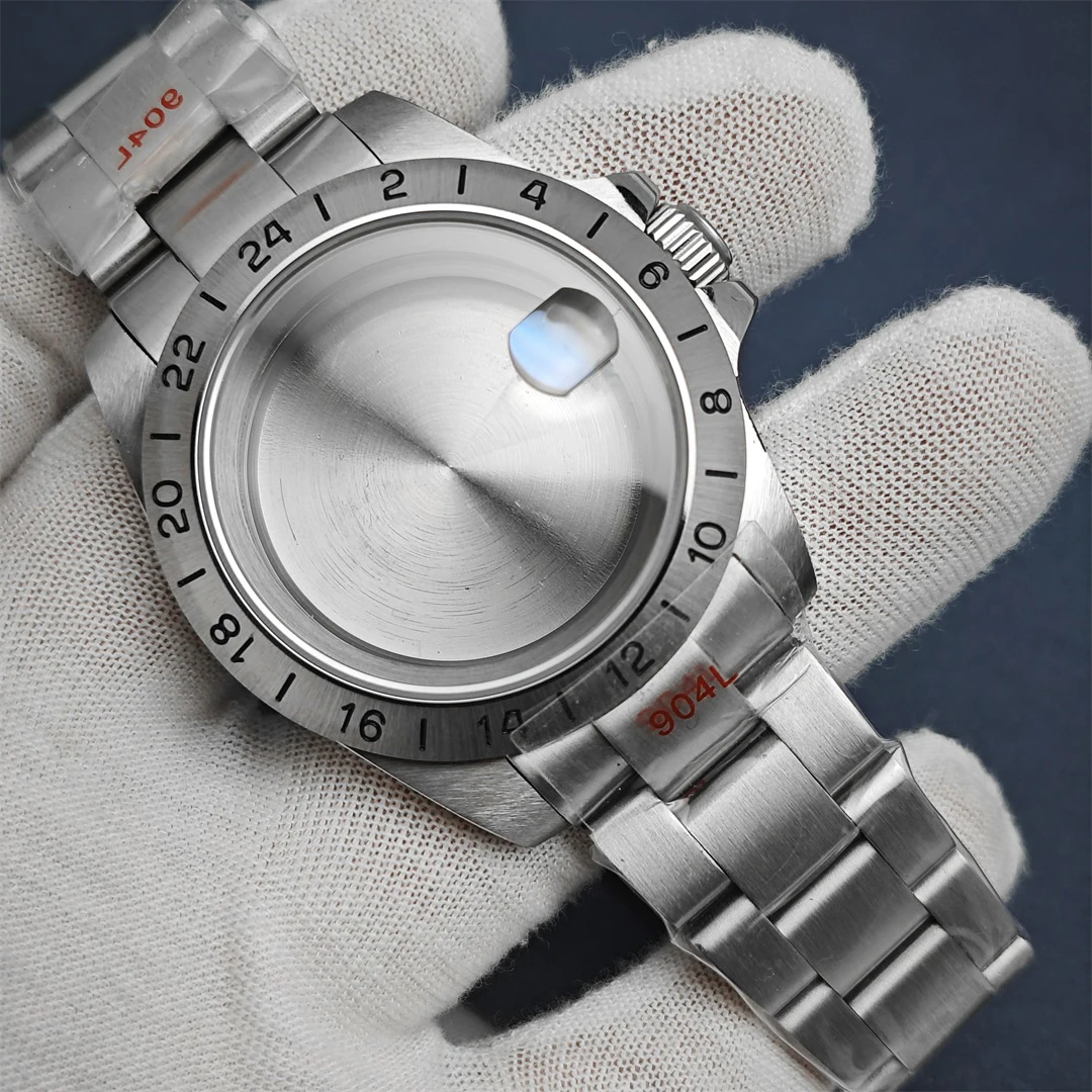 39mm 스틸 시계 케이스 사파이어 돋보기 유리 NH34/NH35/NH36 무브먼트 남성용 시계 부품 용 수정 시계 액세서리