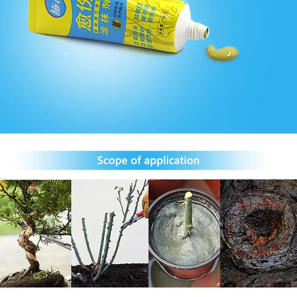 Tree Wound Bonsai Cut Paste 100g Plant Restoring Regrowth Sealant Smear Agent Pruning Compound Sealer With Brush Plant Wound Sealer