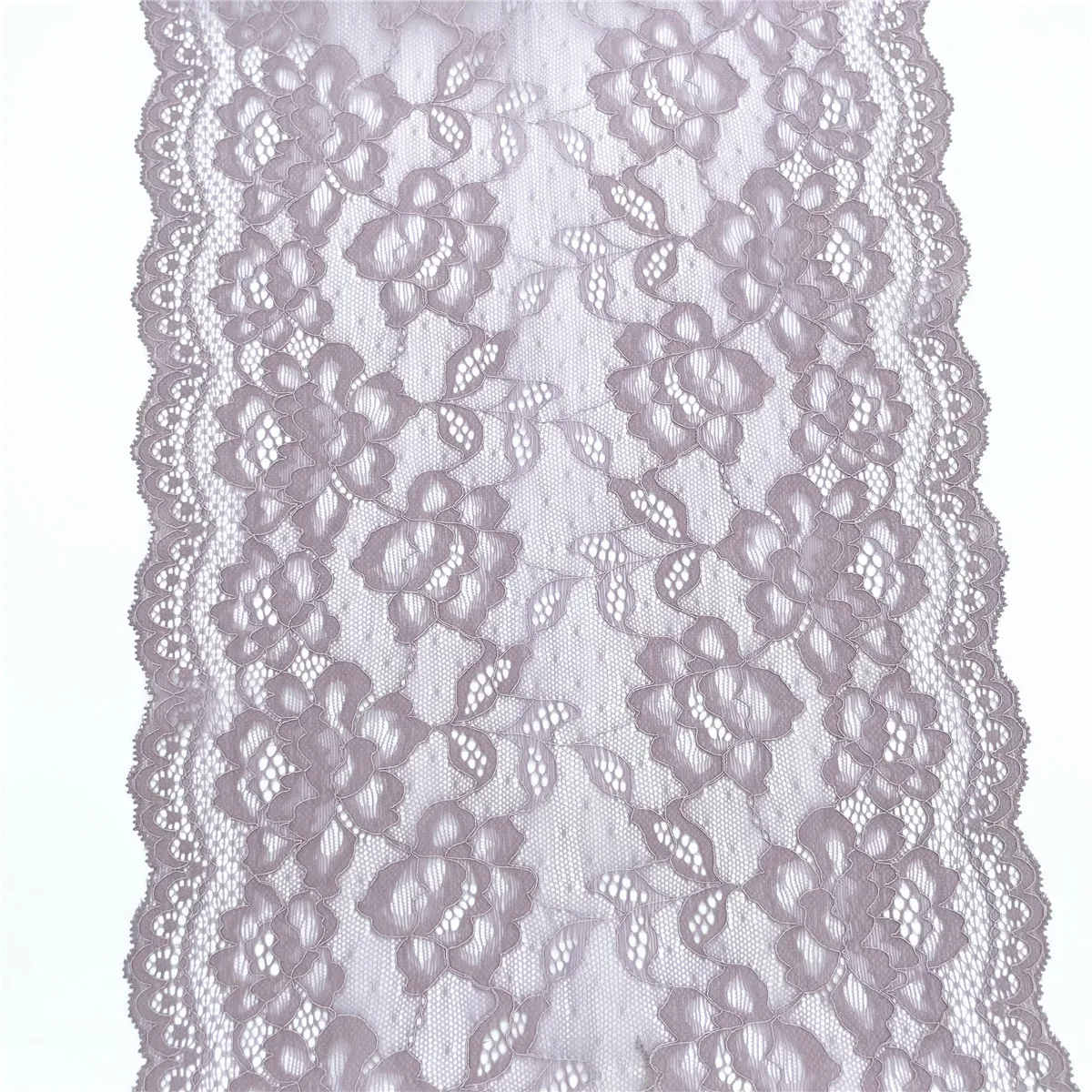 3y/lot Width 26cm Grape Purple Elastic Stretch Lace Trim 6