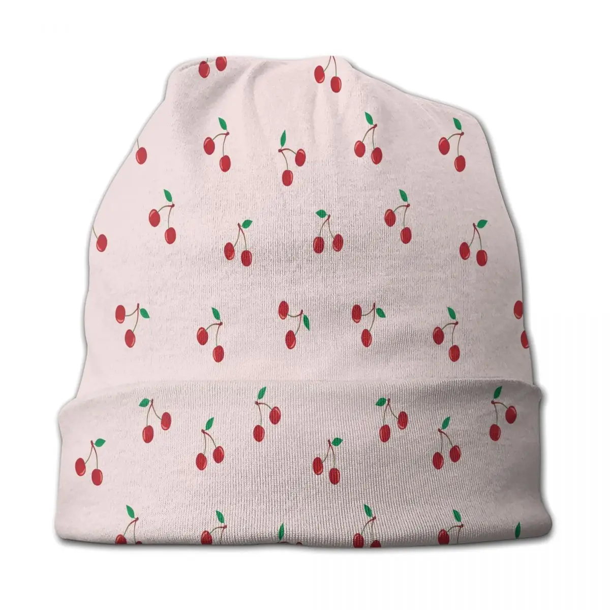 

Pink Cherry Fruit Cute Fashion Caps Fashion Autumn Winter Outdoor Skullies Beanies Hat Spring Warm Dual-use Bonnet Knit Hat
