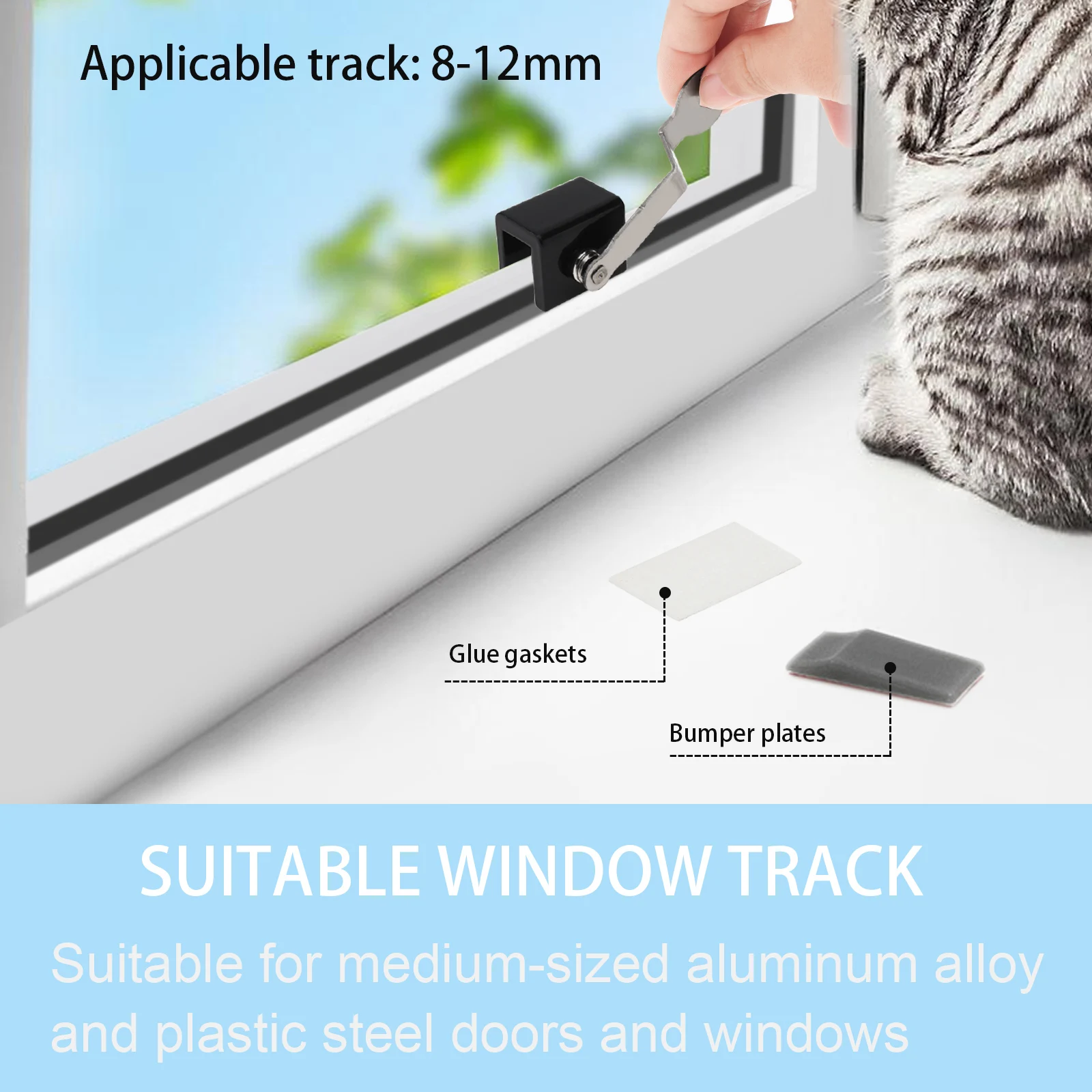 Upgrade Protection Design Sliding Security Window Locks with Key Adjustable Window Door Lock