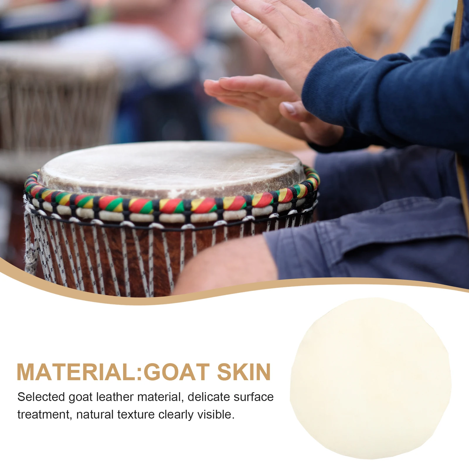 African Drum Skin Fittings Percussion Part Replacements Bongo African Drum Covers Goat Skin Musical instrument repairing parts drum percussion accessories drum accessories