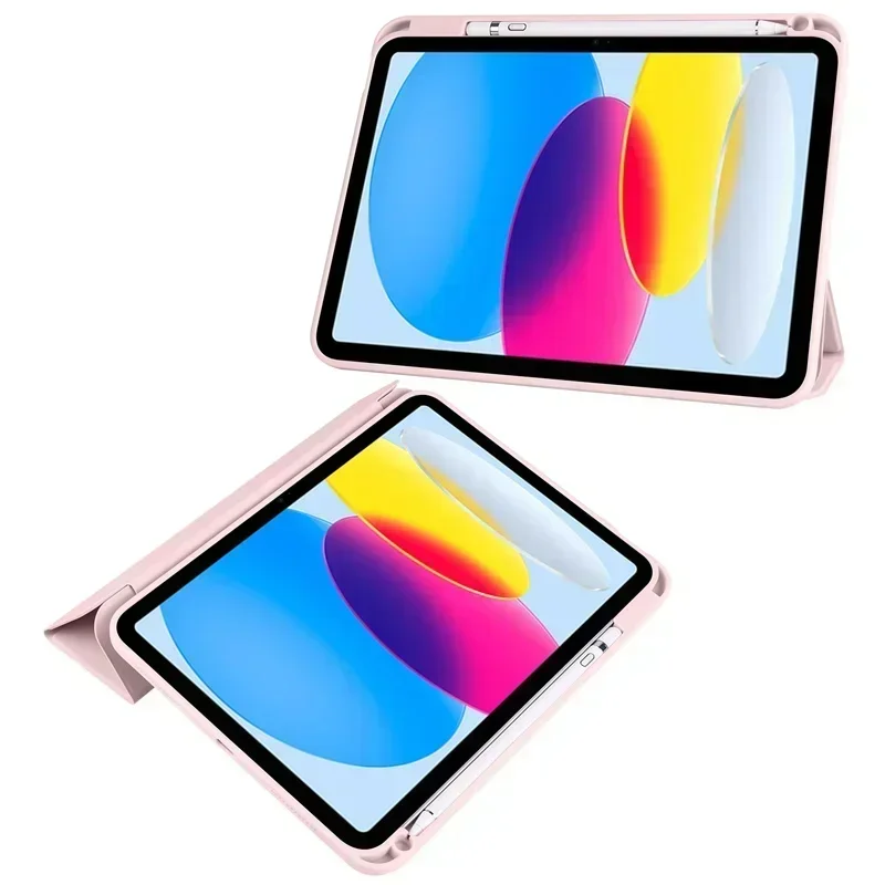 Premium Tri-Fold Smart Case with Pencil Holder and Clear Back