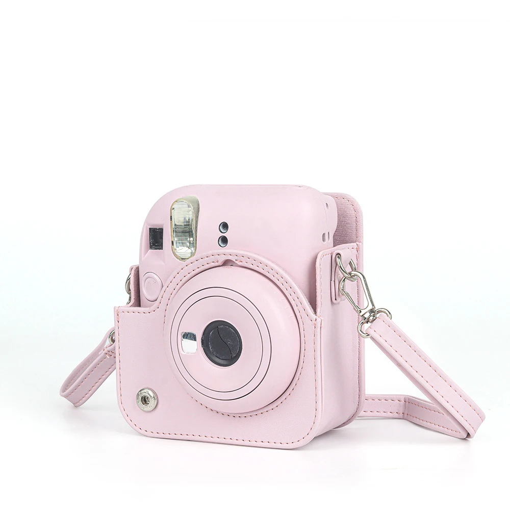 Portable Camera Protective Bag Case PU Leather Cover with Adjustable Shoulder Strap Compatible with Fujifilm Instax Mini 12