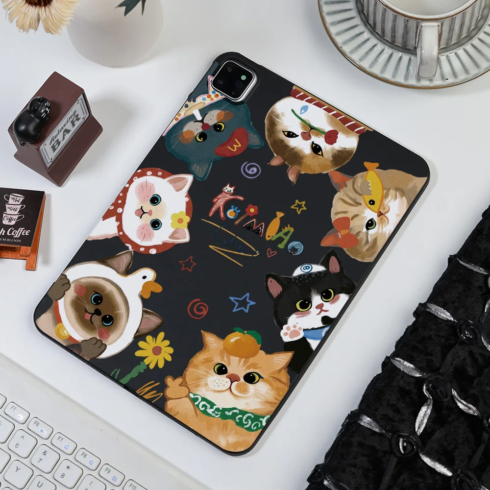 Matte Kawaii Healing Vibe Tablet Case with Playful Illustration Feel