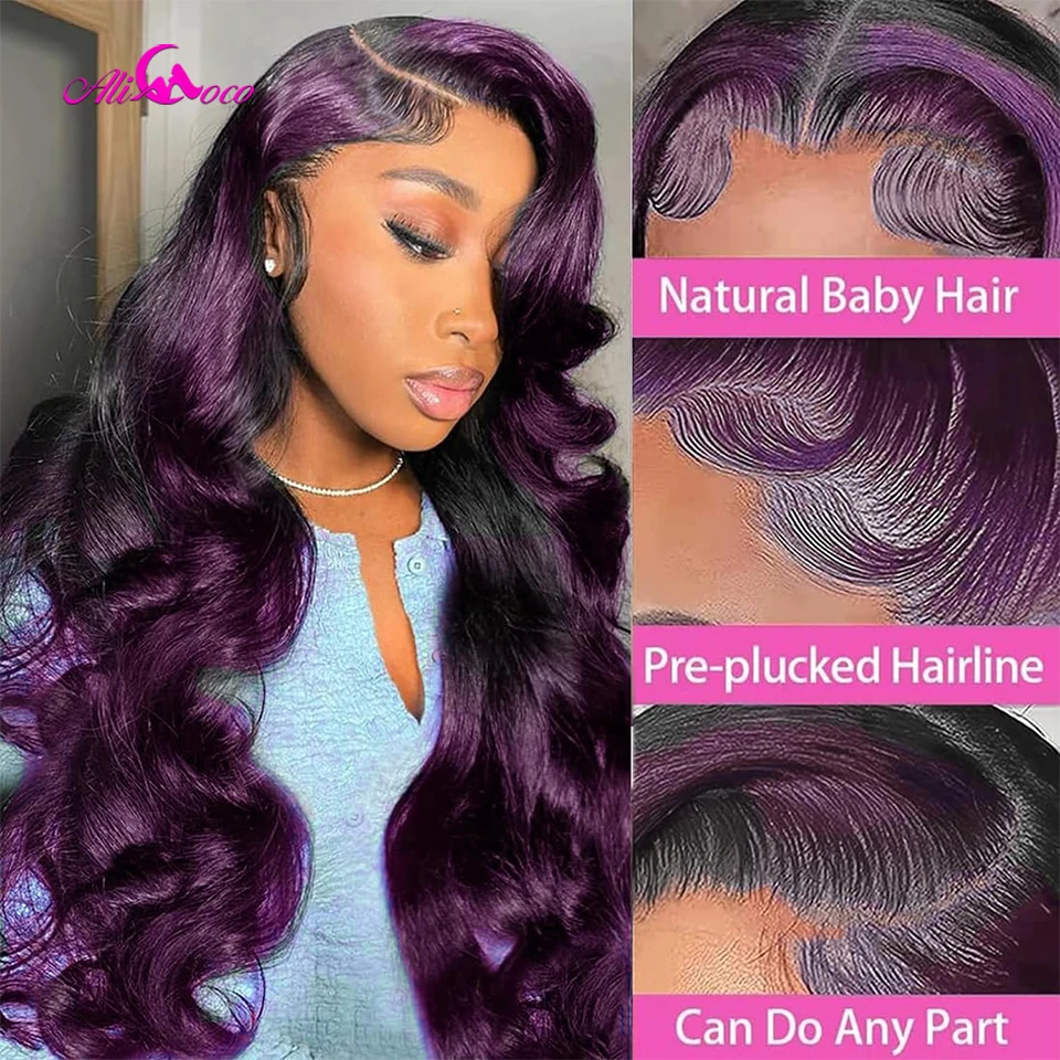 Lace Front Pruik Human Natural Hair Body Wave Highlights Pruik Pruik Human Hair Dark Bordeauxrood Hd Lace Front Pruiken