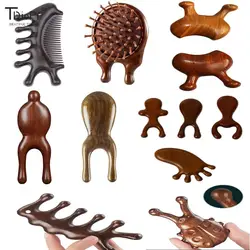 1Pcs Sandalwood Massage Comb Head Neck Nose Cheeks Hair Multifunctional Massage Comb Body Meridian Comb Anti-static Smooth Hair