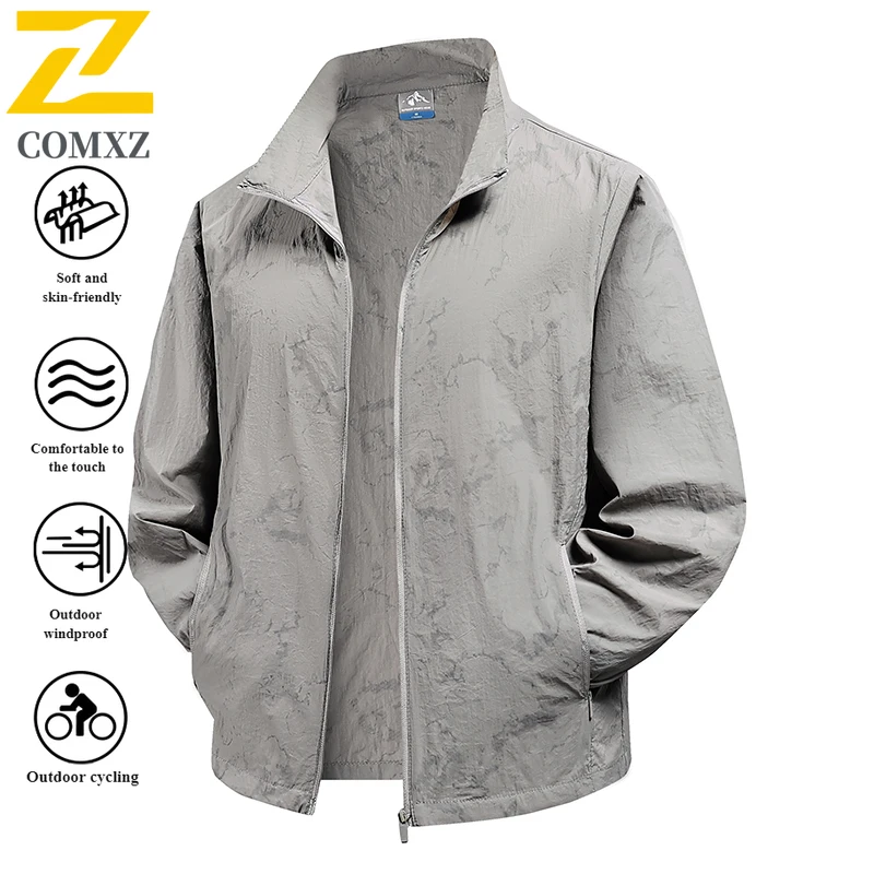 EiAO Camo Sunscreen clothing Men UPF50+ Cooling Fishing Shirt Lightweight Breathable Outdoor Skin Jacket for Hiking Camping 2025