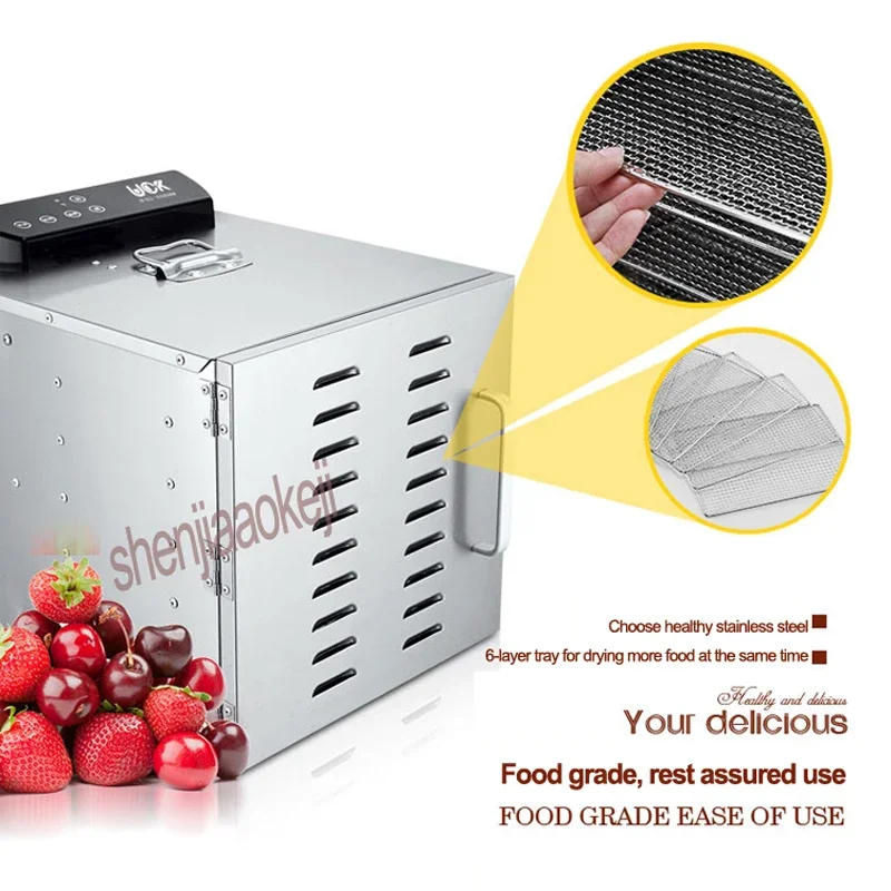 NEW LT-01 Fruit Drying Machine 6-Layers Stainless Steel Food Dehydrator Home Electric Fruit Vegetable Meat Herbs Food Dryer 220V 5