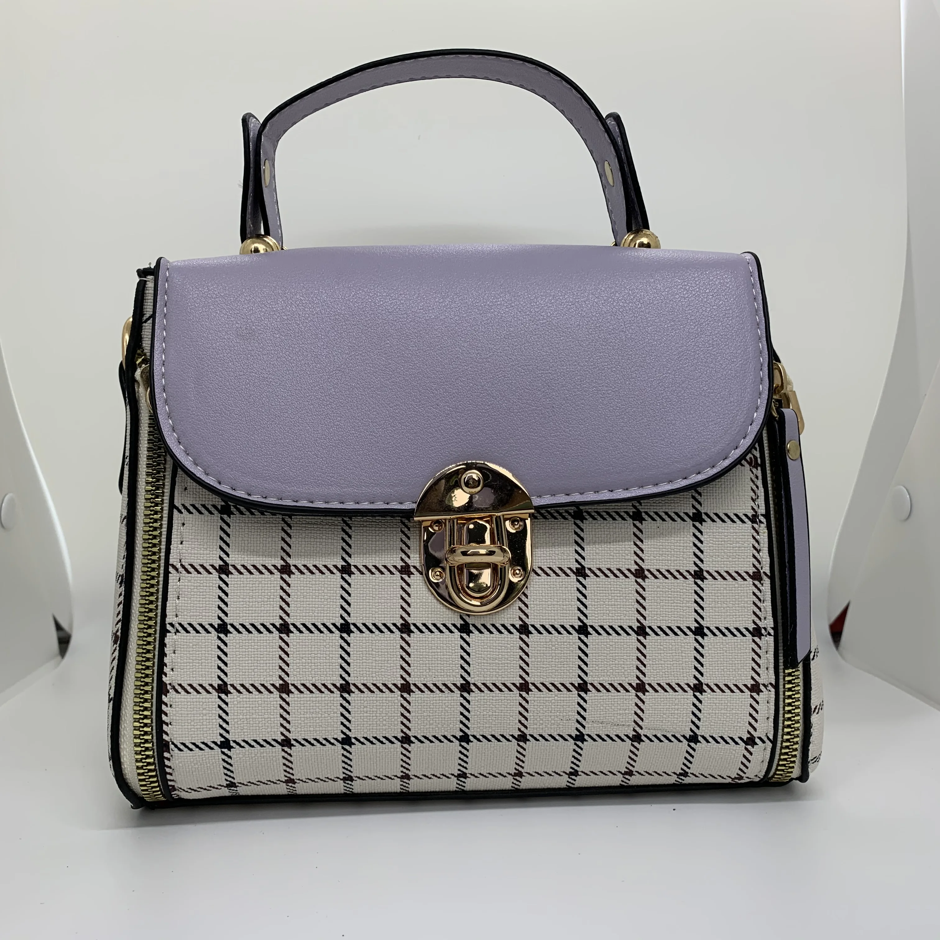 Korean Fashion Plaid Women's Bag Shoulder Bag Diagonal Package Crossbody Baoge 22X12X17cm
