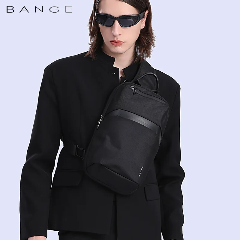 BANGE shoulder bag  Men's Oxford Crossbody Bag Anti-theft Shoulder Bags Short Trip Messenger USB Charging Chest Bag Pack