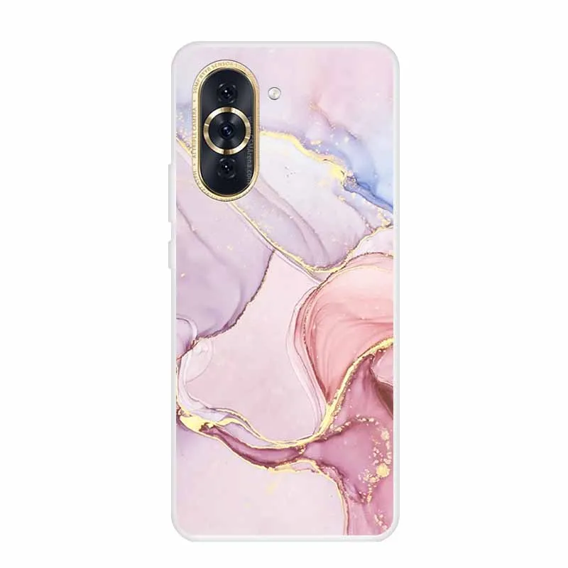 Huawei Nova 10 Pro Clear Marble Soft TPU Silicone Back Cover – Elegant Protective Case