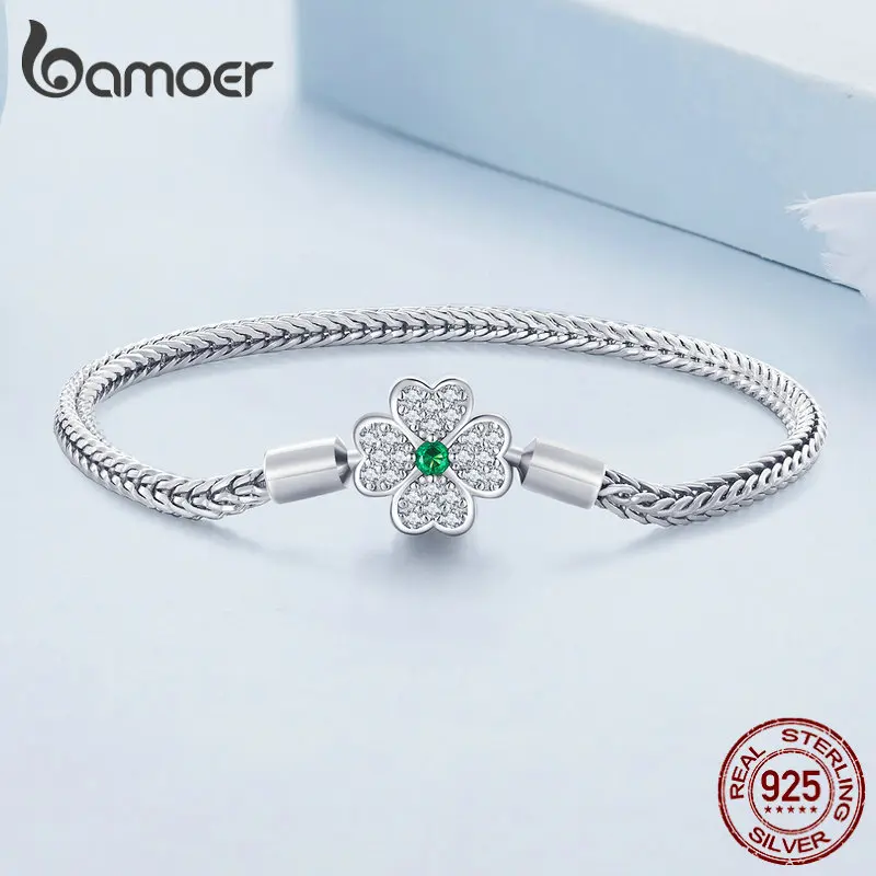 Sterling Silver Four Leaf Clover Bracelet