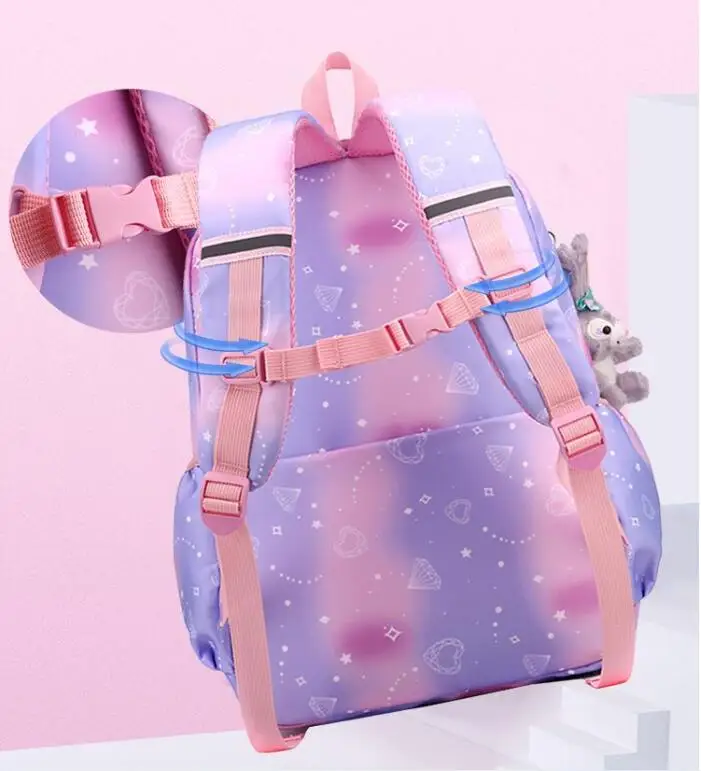 2024 New School Backpack for Girls 1-5 Grade Mochila Cute Colorful School Bag Waterproof Children Orthopedics Backpack