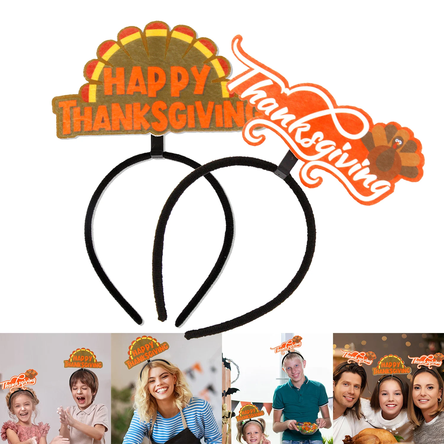 

2023 New Happy Thanksgiving Turkey Hair Hoop Funny Party Decoration Headdress Makeup Headbands Pop Day Children Hair Accessories