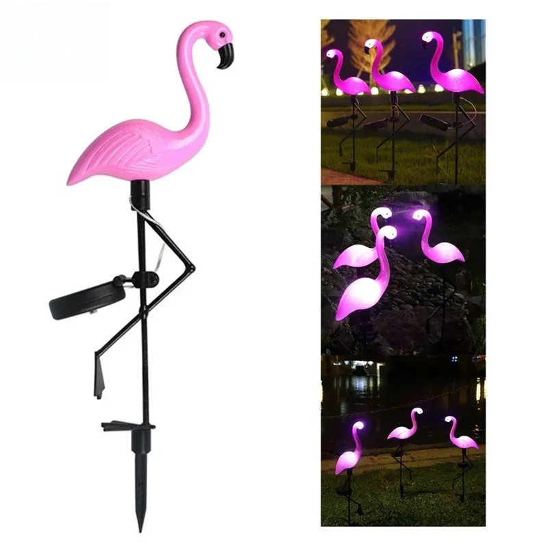 1/3PCS Flamingo Solar Light IP65 Waterproof LED Stake Light Landscape Ground Lamp For Outdoor Pathway Xmas Garden Decor solar lights garden light solar decoration light solar spot light