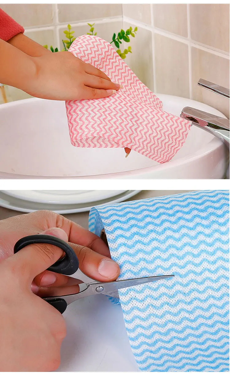 Kitchen Hand Towels Dish Towels Disposable Dishwashing Dishwashing Cloth  Non-woven No-wash Wavy Rag Cleaning Cloth - AliExpress