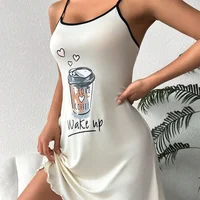 Chemise de nuit sexy à licou pour femmes, vêtements d'intérieur confortables et décontractés, robes d'été 3