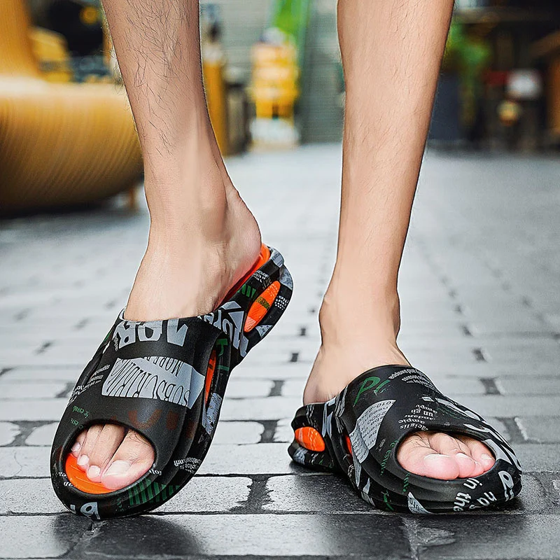 Slip-Hausschuhe für Herren, rutschfest, bequem, weiche Schaumstoff-Slipper mit dicker Sohle, Slipper für drinnen und draußen_voghion.com
