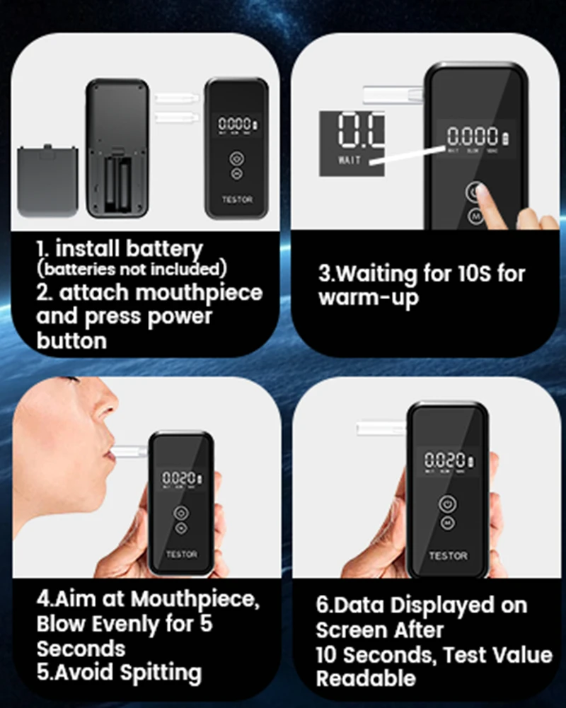 Xiaomi Professional Grade Breathalyzer Precise Measurement Fast For Alcohol Pers
