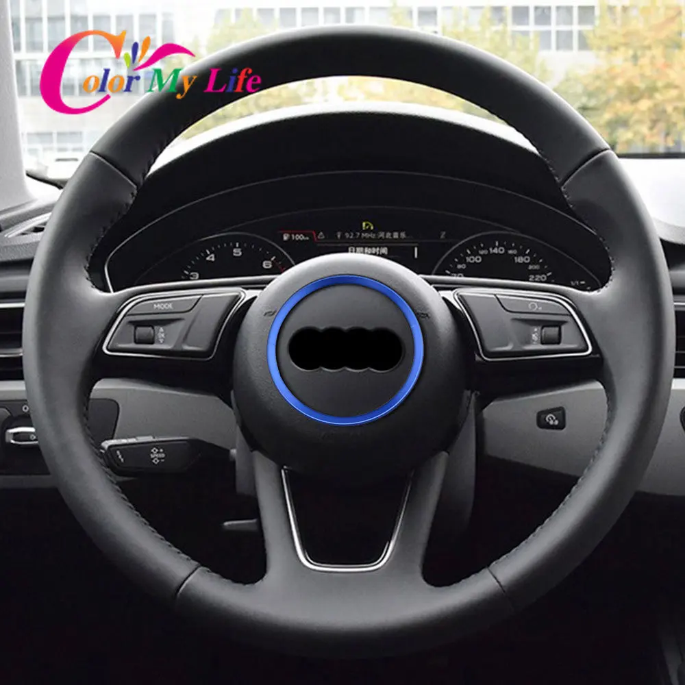 Farbe Mein Leben Aluminium Legierung Auto Lenkrad Ring Aufkleber Decals Fit  für Audi A1 A3 A4 Q3 Q5 A5 a6 Autos Zubehör - AliExpress