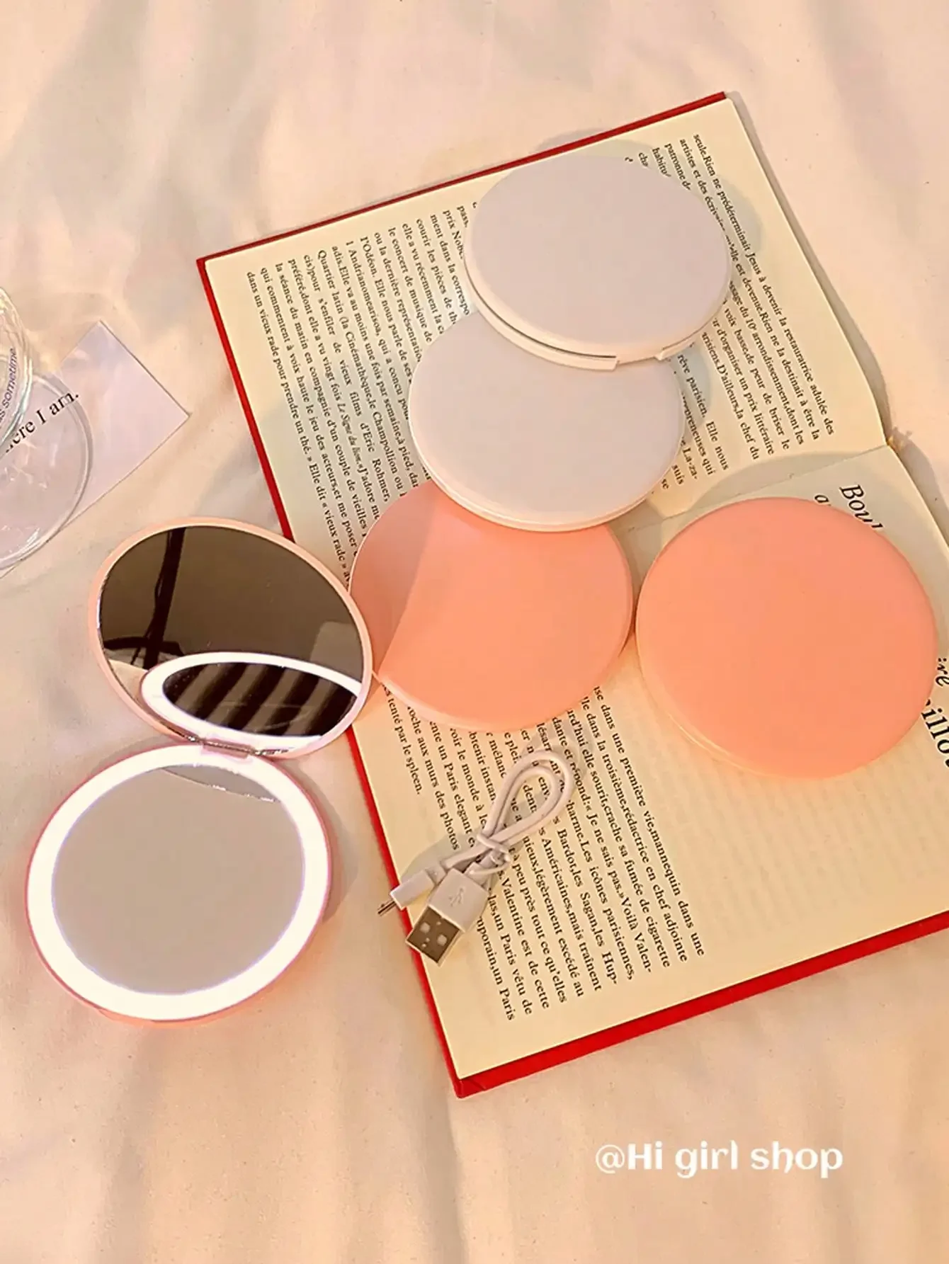 LED Foldable Makeup Mirror Women Mini