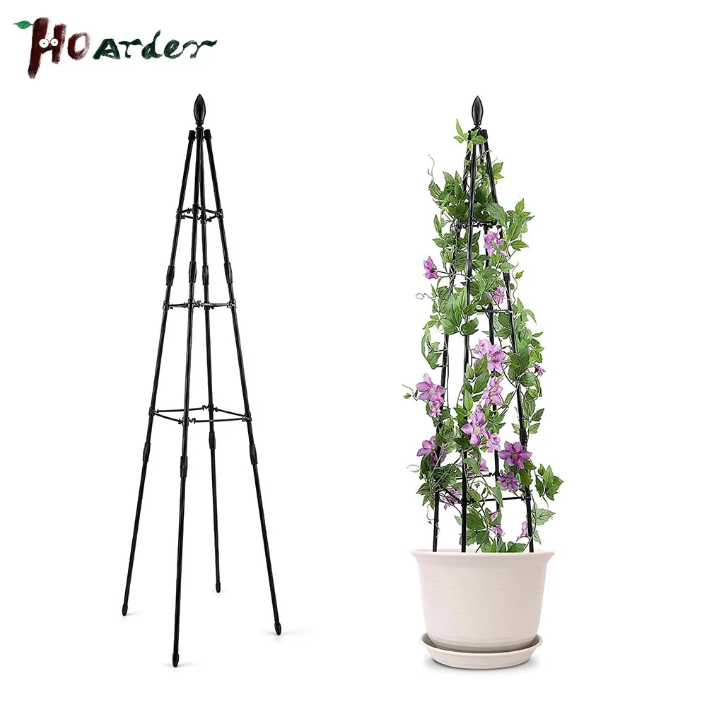Treillis De Jardin Vertical En Métal 210 Cm | Support Pour Plantes Grimpantes | Design Parapluie | Sans Vis