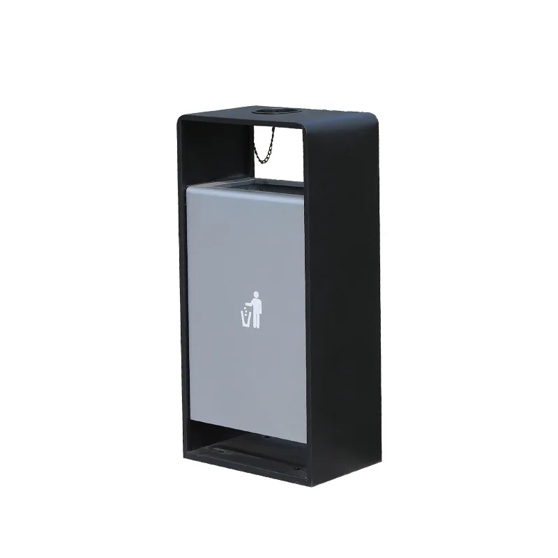 

FQ Community Park Garbage Bin Single Barrel Outdoor Stainless Steel Trash Can