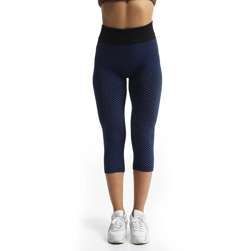 VISNXGI Grid Tight Yoga Pants Women Seamless High Waist Leggings Breathable Gym Fitness Push Up Clothing Workout Capris Mid-Calf aerie leggings