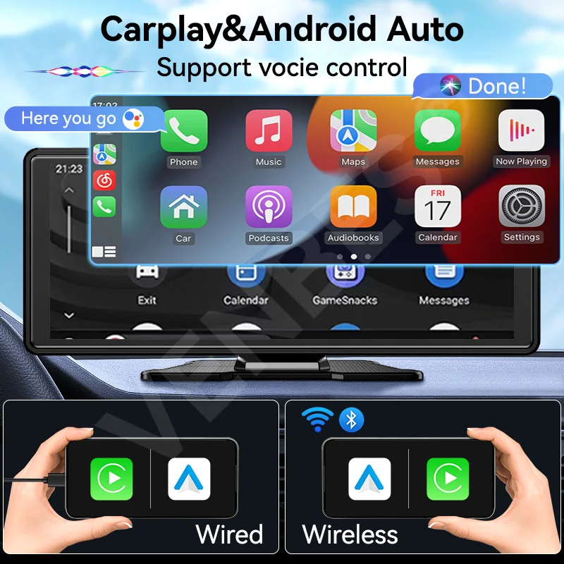 AHOUDY 10.26 Inch Wireless Carplay Android Auto Multimedia Car