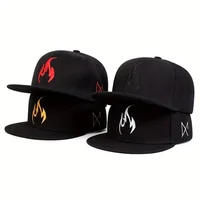 Creative Fashion Flame Embroidery Baseball Cap Adjustable Cotton Snapback Hat Men Women Outdoors Hip Hop Trucker Hats Sport Caps 2