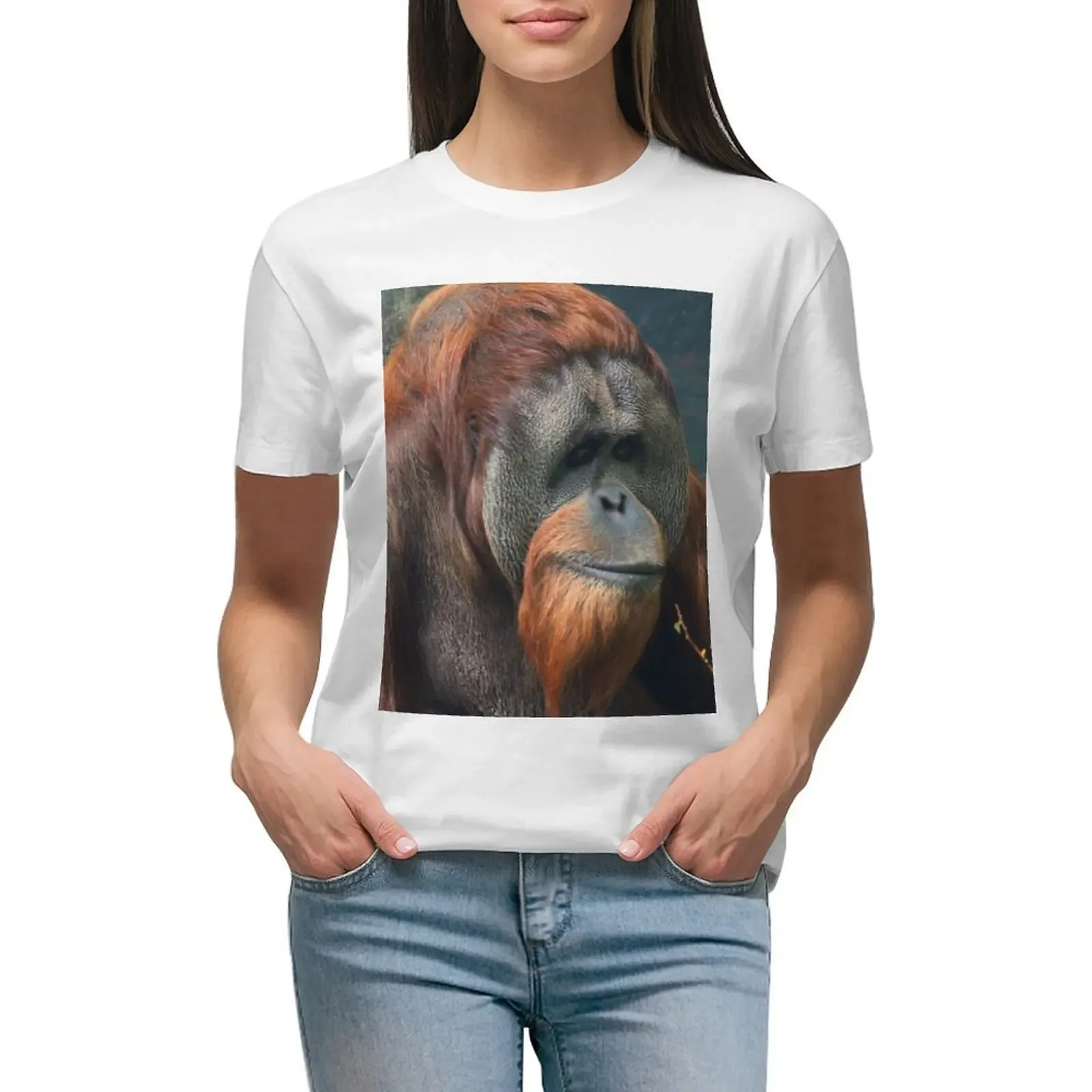 

Orangutan T-shirt summer tops korean fashion Female clothing Women clothing