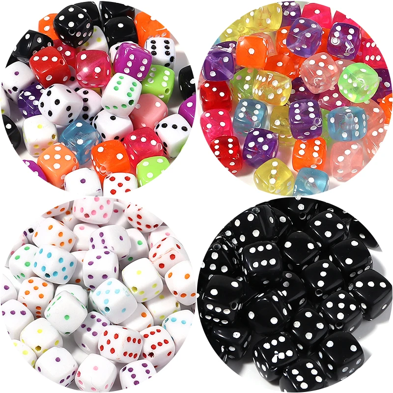 

50pcs/Lot 8mm Square Colorful Acrylic Dice Beads for Jewelry Making Loose Spacer Beads for DIY Bracelet Pendant Jewelry Making