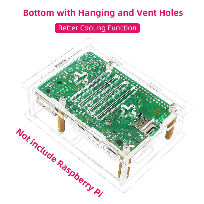 Raspberry Pi Case Raspberry Pi Cooler New Raspberry Pi 5 Acrylic Case Transparent Shell Optional Cooling Fan Copper Aluminum Heatsink for Pi 5