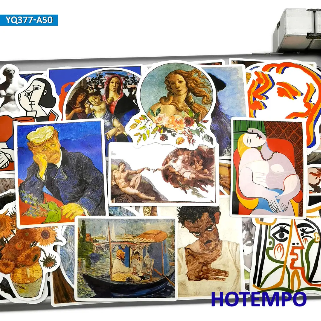 50PCS Oil Painting Style Art Pattern Van Gogh decorative stickers for Laptop Phone Guitar Suitcase Notebooks Motorcycle Car