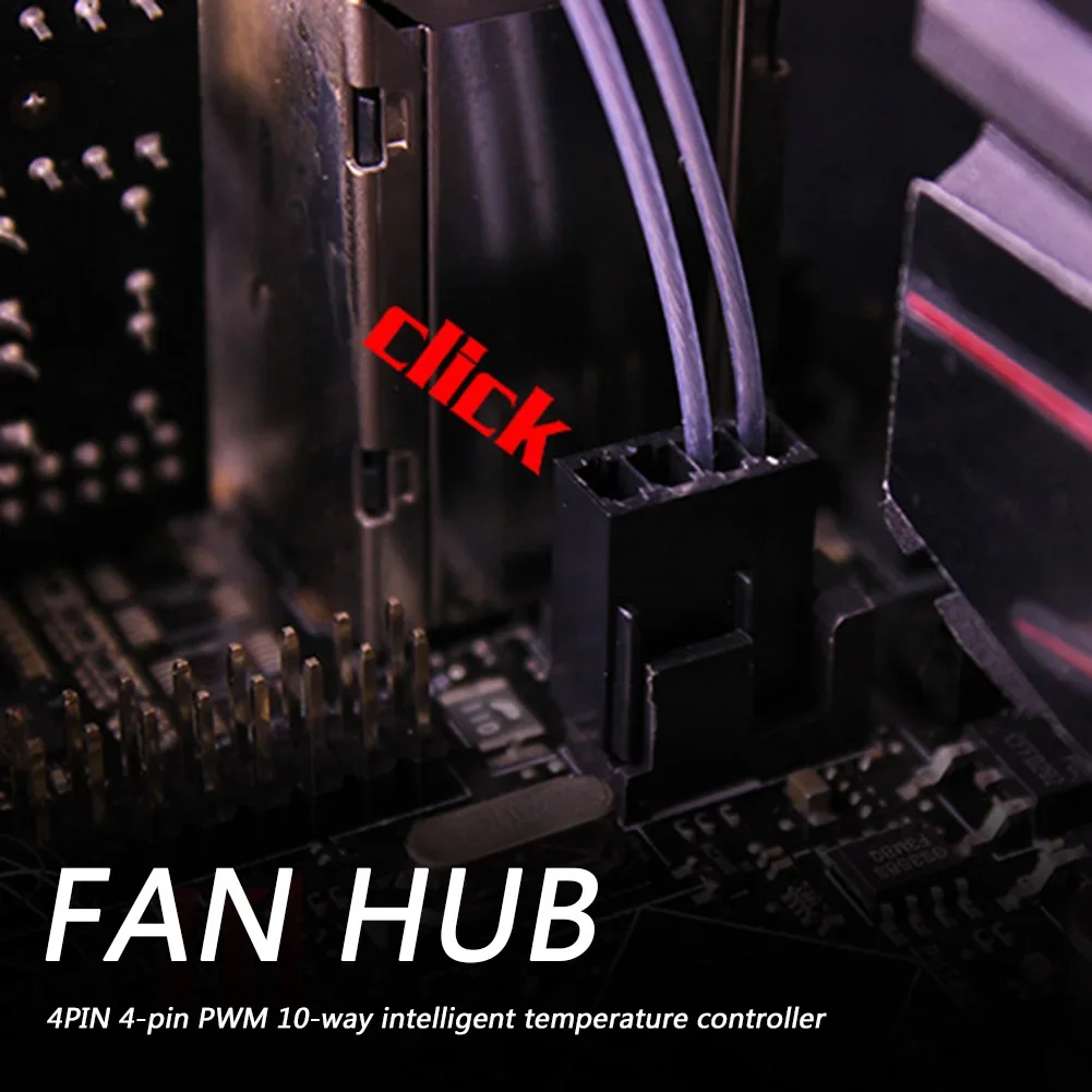 PC Parts 1 to 10 4Pin PWM Cooling Fans HUB SATA Power/Large 4D Port Cooler Splitter Extension Adapter Fan Hub Splitter
