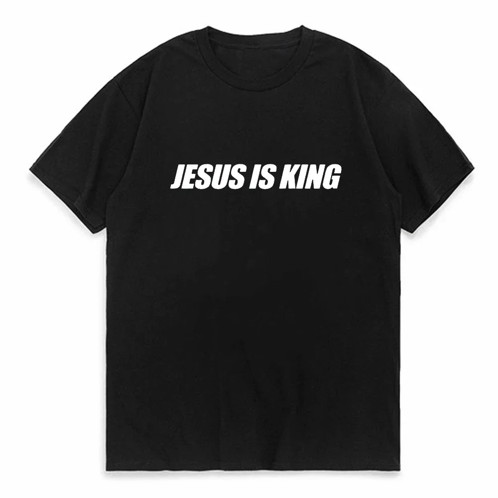 

Jesus Is King T-shirt Women Casual God Is Good Tshirt Female Christian Based Clothing Faith Tee Shirt Cotton Short Sleeve Tees