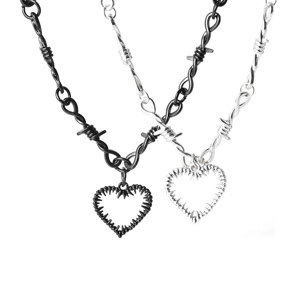 New Heart Thorn Necklace Gothic Style Mansard Love Pendant Witch