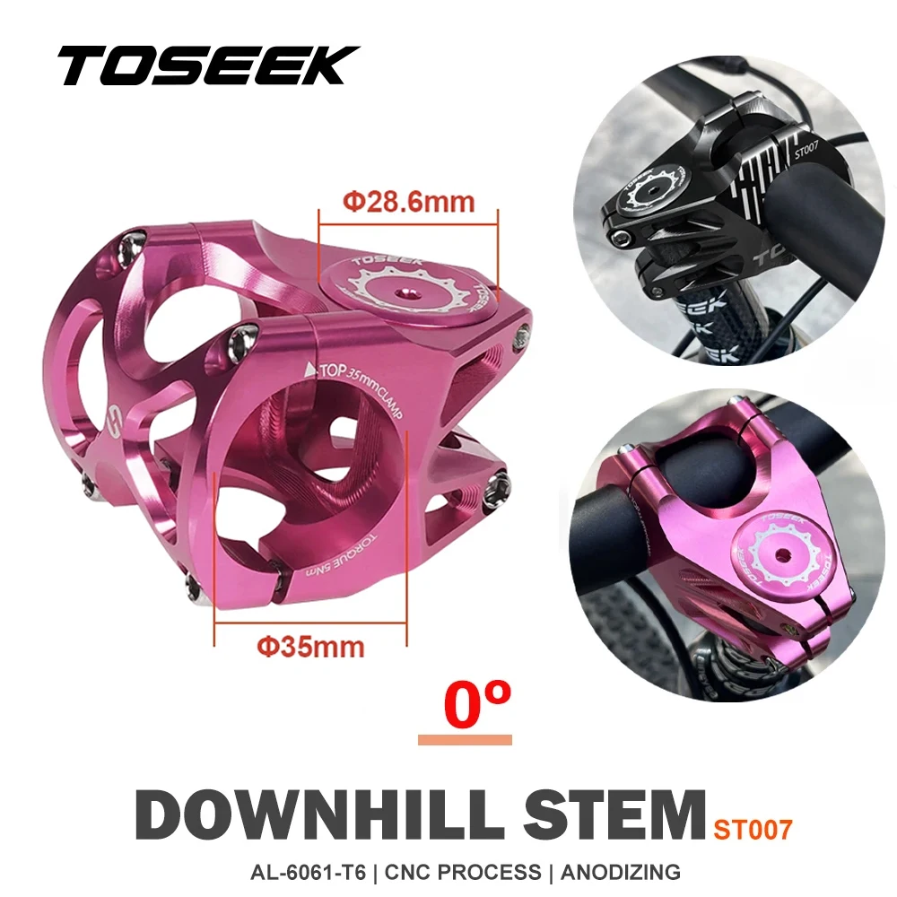 

TOSEEK ST007 Ultralight MTB Stem 0 Degree 32mm/45mm High-strength Short Handlebar Stem Aluminum Alloy Hollow Out Bike Stem