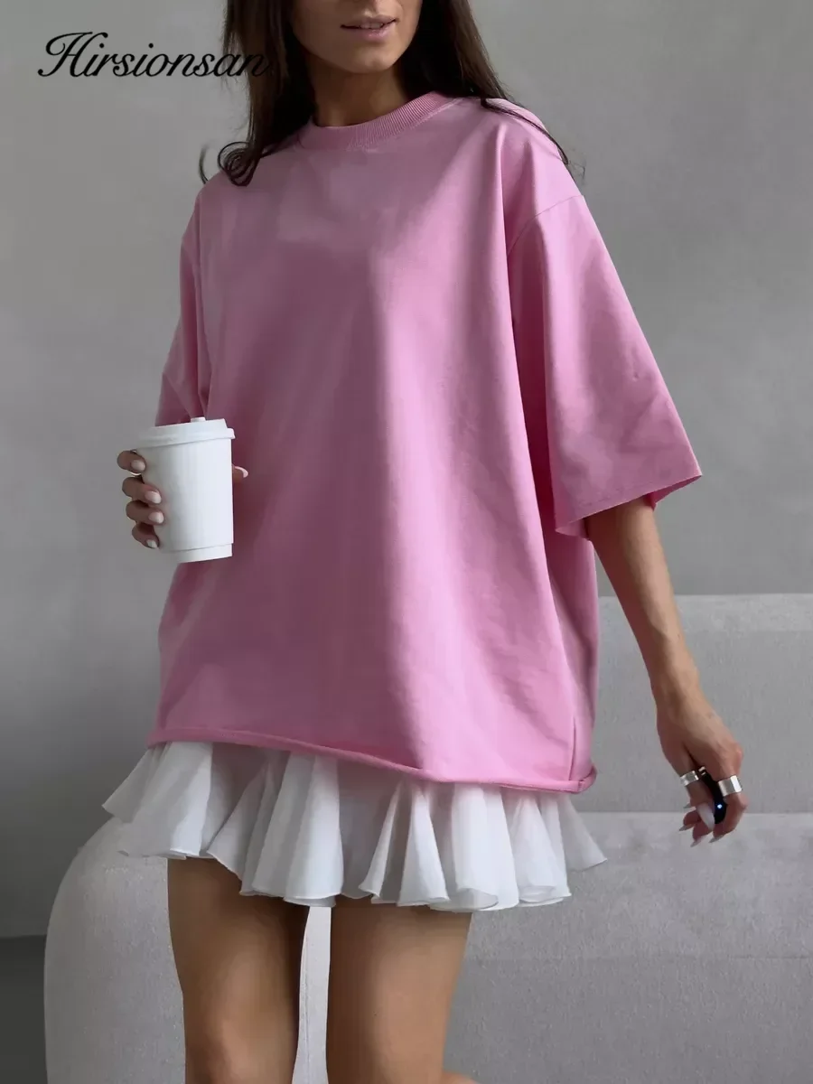 Oversized Cotton Pink Tee 1