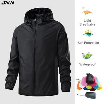 JNLN Men Women Hiking Jackets Waterproof Sun Protective Windbreaker Unisex Camping Climbing Outdoor Rain Coat Portable Clothes 1