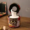 Large Cylindrical Rice Flag Roll Tissue Box European Creative Home Retro Napkin Box Car Napkin Holder Car Tissue Holder 4