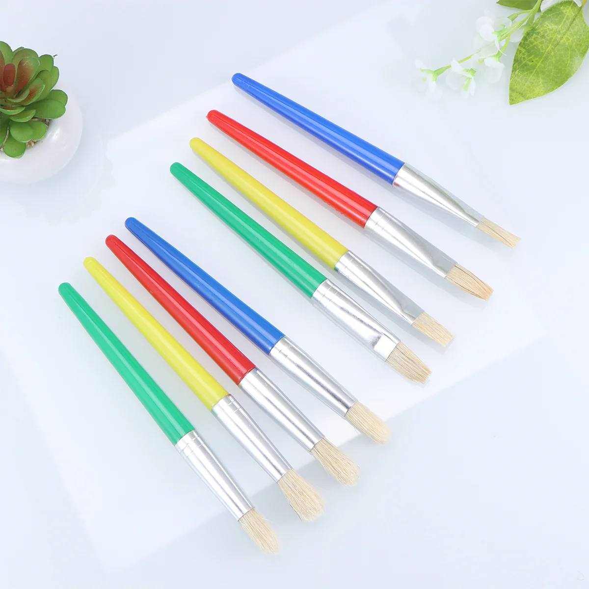 

8 Pcs and Crafts for Adults Easy Paint Brush Kids Children Flat Head
